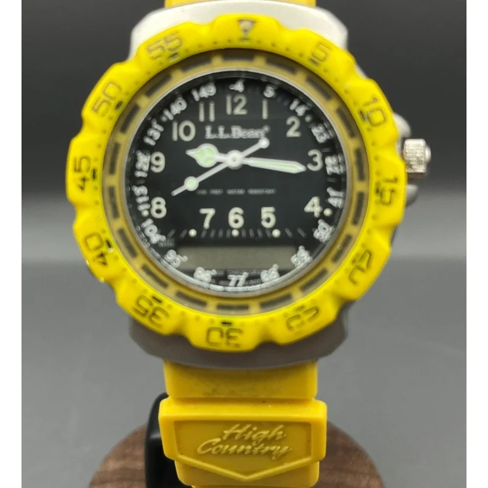 L.L. Bean Unisex High Country 85302-272 Yellow Ana-Digi Resin Sport Watch
